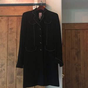 Black Peacoat With White Stitching